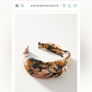 NWOT Anthropologie Floral Shine Knot Headband